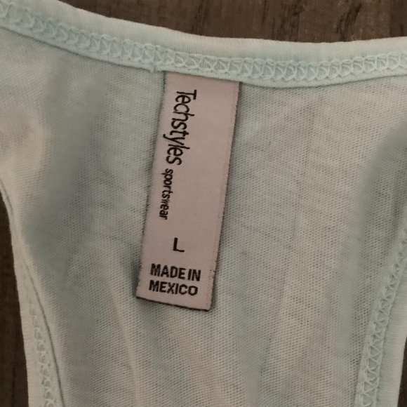 Tech Styles Sportswear Tank Top Women's Size Large Cotton Blend Racer Back Mint - Picture 3 of 7
